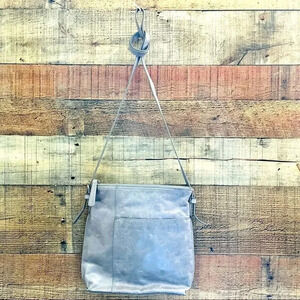 NWOT Hobo Women Top Zip Closure Leather Crossbody Bag Solid Gray